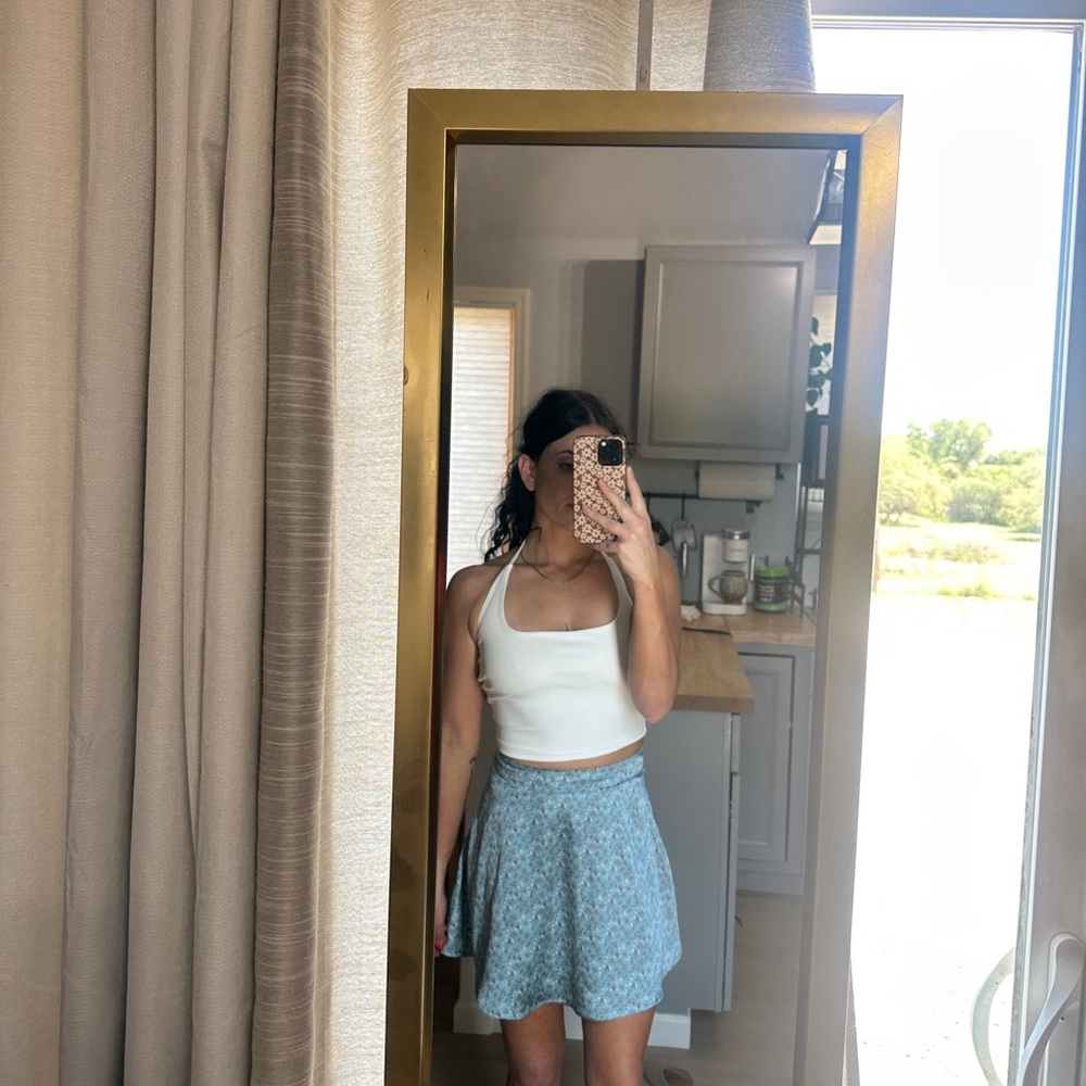 Hollister Light Blue Floral Mini Skirt